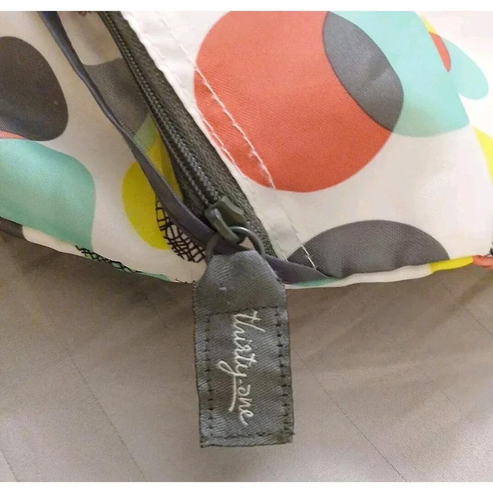 Thirty-one School Gym Bag Draw String Canvas Polka Dots Personalized‎ Name Allie